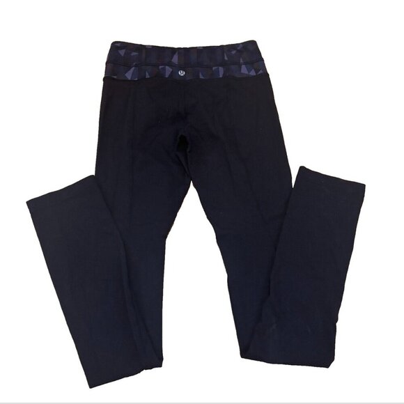 lululemon athletica Pants - Lululemon Leggings Womens 4 Black Purple Stretch 34" Yoga Gym Workout Pants